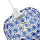 image 5 of Modern Round Globe Easy Fit Pendant Shade with Small Blue Acrylic Bead Jewels | Blue | Midnight Blue | 1