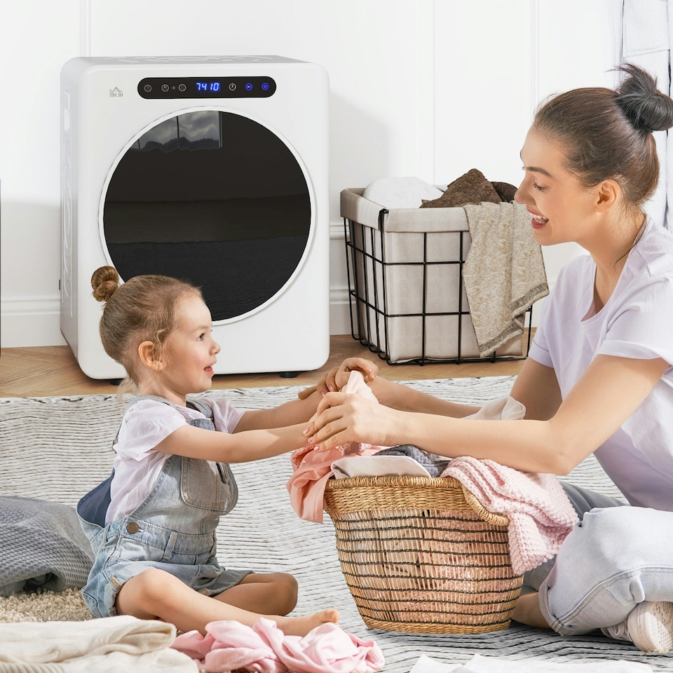 image 1 of HOMCOM 4kg Portable Vented Tumble Dryer Machine with Timer, 6 Heat Settings