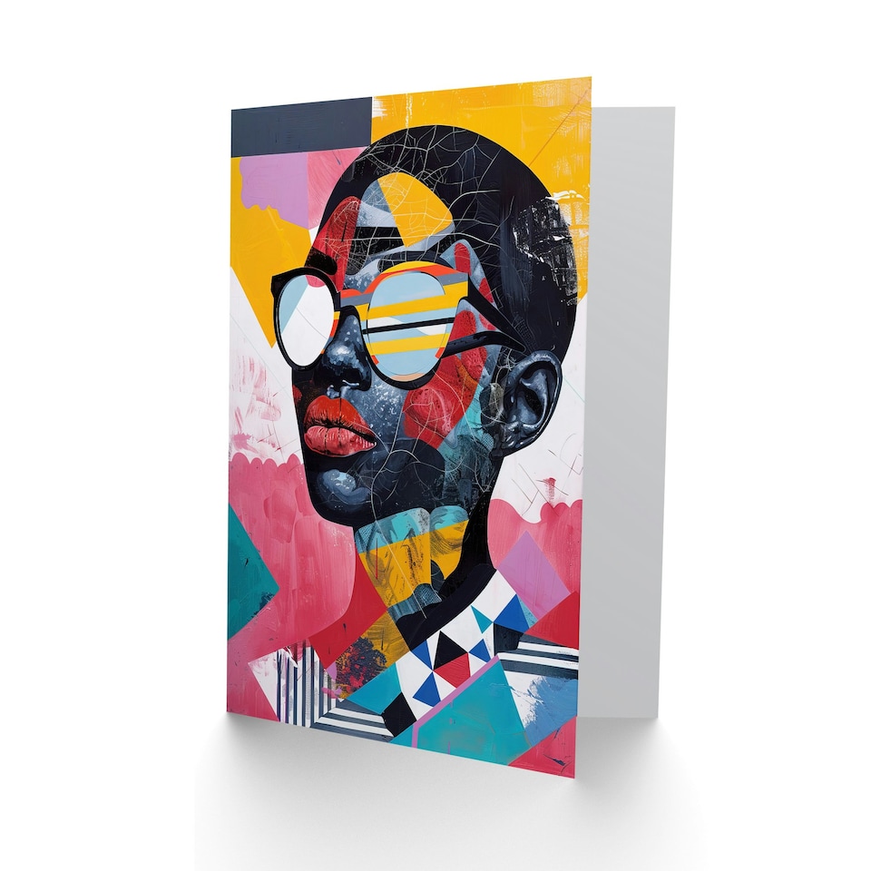 image 1 of Pattern Fashion Love Colourful Modern Him Her Birthday Card