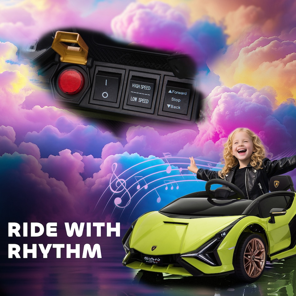 image 1 of HOMCOM Lamborghini SIAN 12V Electric Car for Kids w/ Remote Control