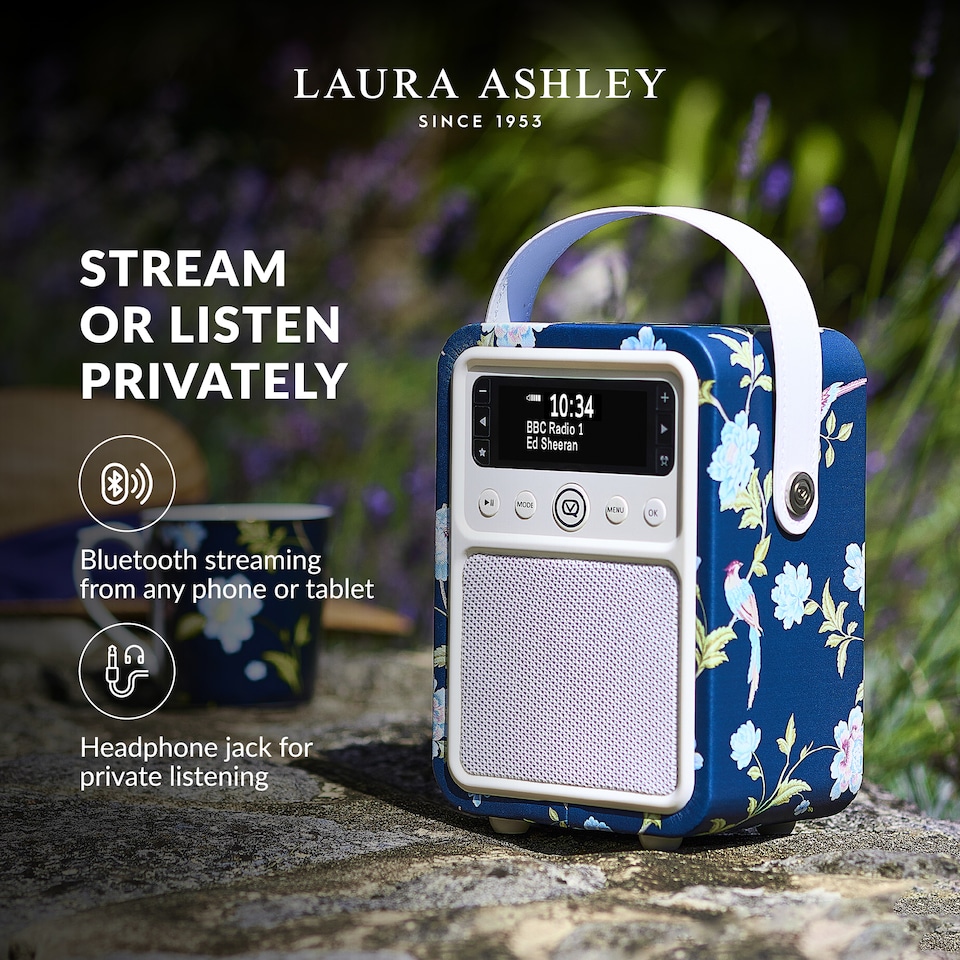 image 1 of Laura Ashley Portable DAB Radio Alarm Clock - VQ Monty DAB+, FM Digital Radios with Bluetooth