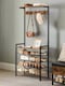 image 2 of Entryway Coat Rack Stand with Shoe Storage Shelves – Industrial Hallway Organiser