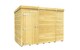 image 1 of 9 x 5 Feet Pent Shed - Single Door Without Windows - Wood - L147 x W276 x H201 cm | Brown