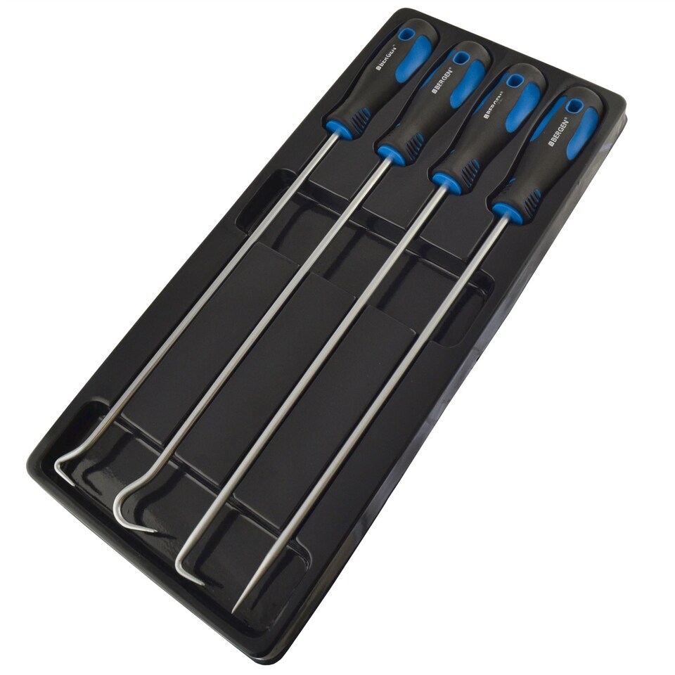 image 1 of Hook and pick set removal tool extra long total length 380mm 4pc by BERGEN AT181
