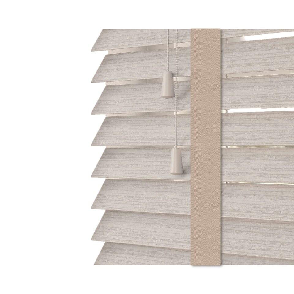 image 1 of 250cm Silver Birch Faux Wood Venetian Blinds with Tapes (120cm Drop) | Grey | Grey