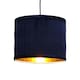 image 1 of Sundance - Navy Blue Velvet Pleated 25cm Lamp Shade with Gold Inner | Blue | Pleated navy velvet with gold cardboard inner detail | 1