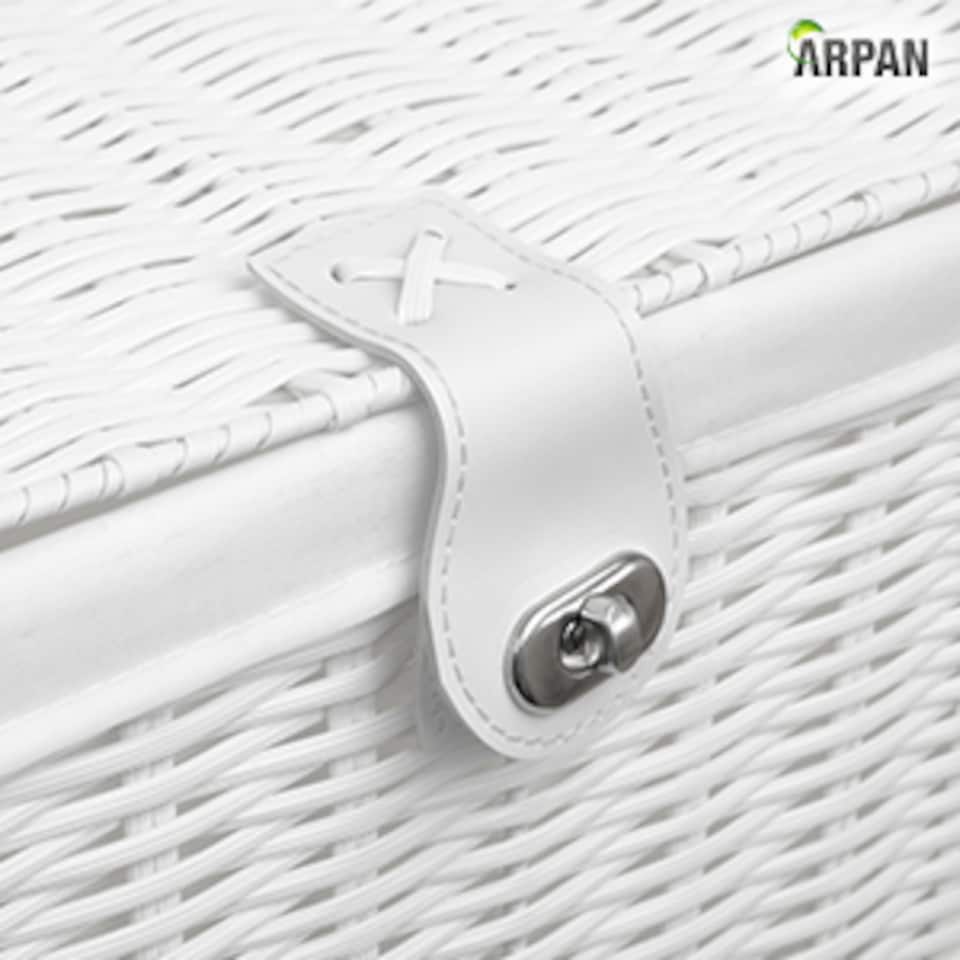 image 1 of Resin Laundry Clothes Basket with Lid, Lock & Removable Cloth Lining – Woven Storage Hamper for Laundry, Bedroom & Bathroom – Available in Medium & Large Sizes