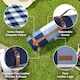 image 2 of VonShef Picnic Blanket Large Navy & White Tartan for Outdoor