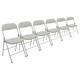 image 1 of Harbour Housewares Fabric Padded Metal Folding Chairs - Grey - Pack of 6