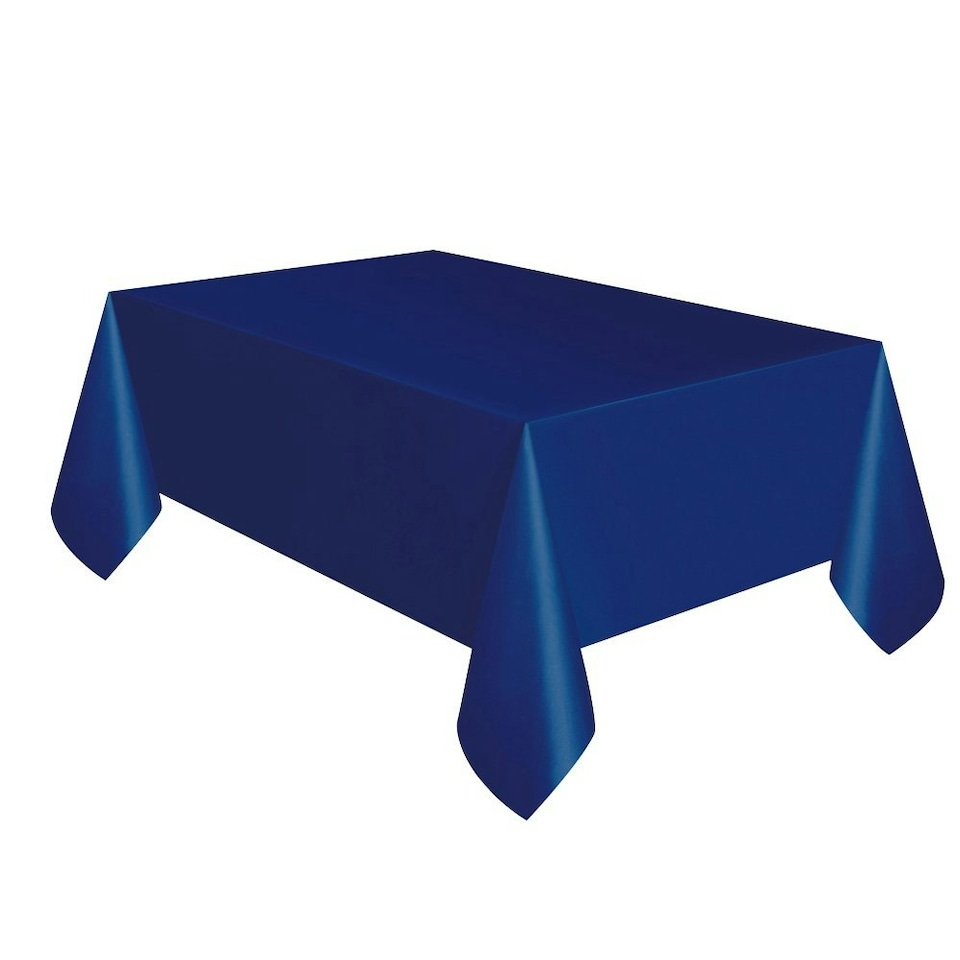 Unique Party Rectangular Plastic Solid Party Table Cover - Navy Blue - One Size