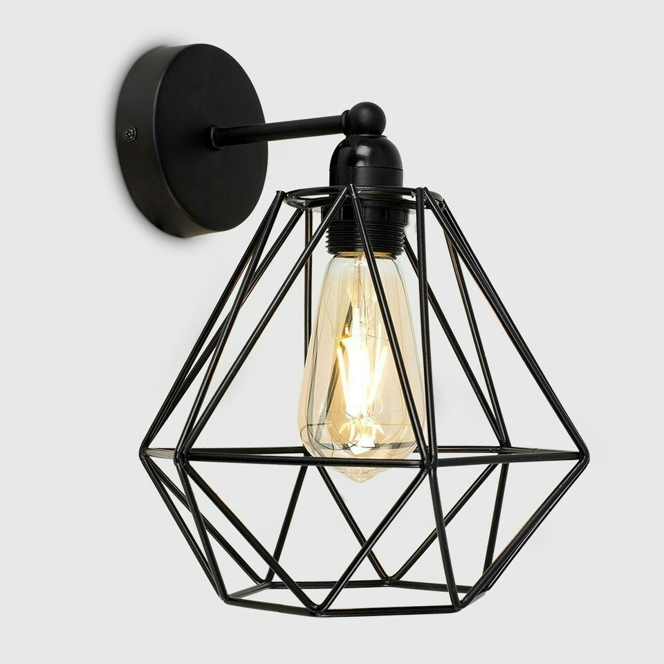 image 1 of ValueLights Cambourne Black Indoor Wall Light Black Shade Black
