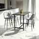 image 7 of Bar Stool Rachel with backrest and velvet look cover, 49 x 58 x 110 cm - Set of 2 Grey | Light Grey/Black