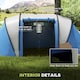 image 6 of Outsunny 2 Bedroom Camping Tent with Living Area, 3000mm Waterproof, Blue