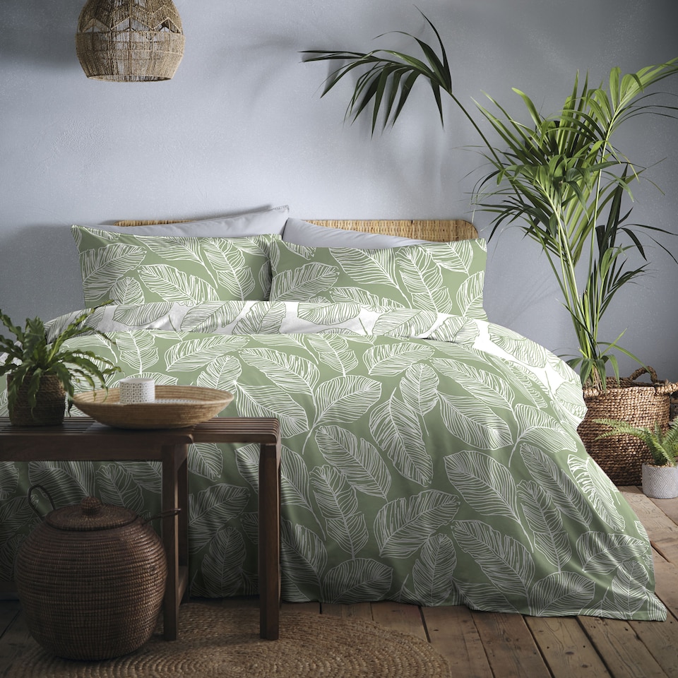 image 1 of Fusion Matteo Duvet Cover Set Green