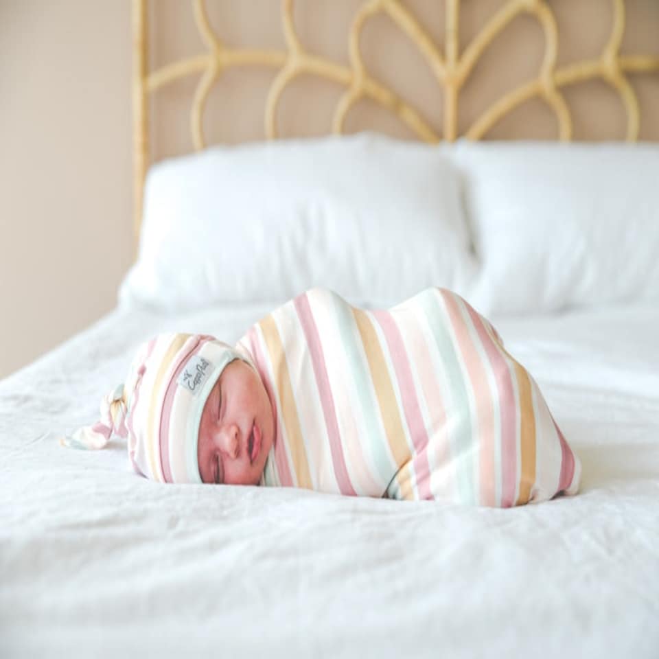 image 1 of Copper Pearl Knitted Swaddle Blanket Enchanted