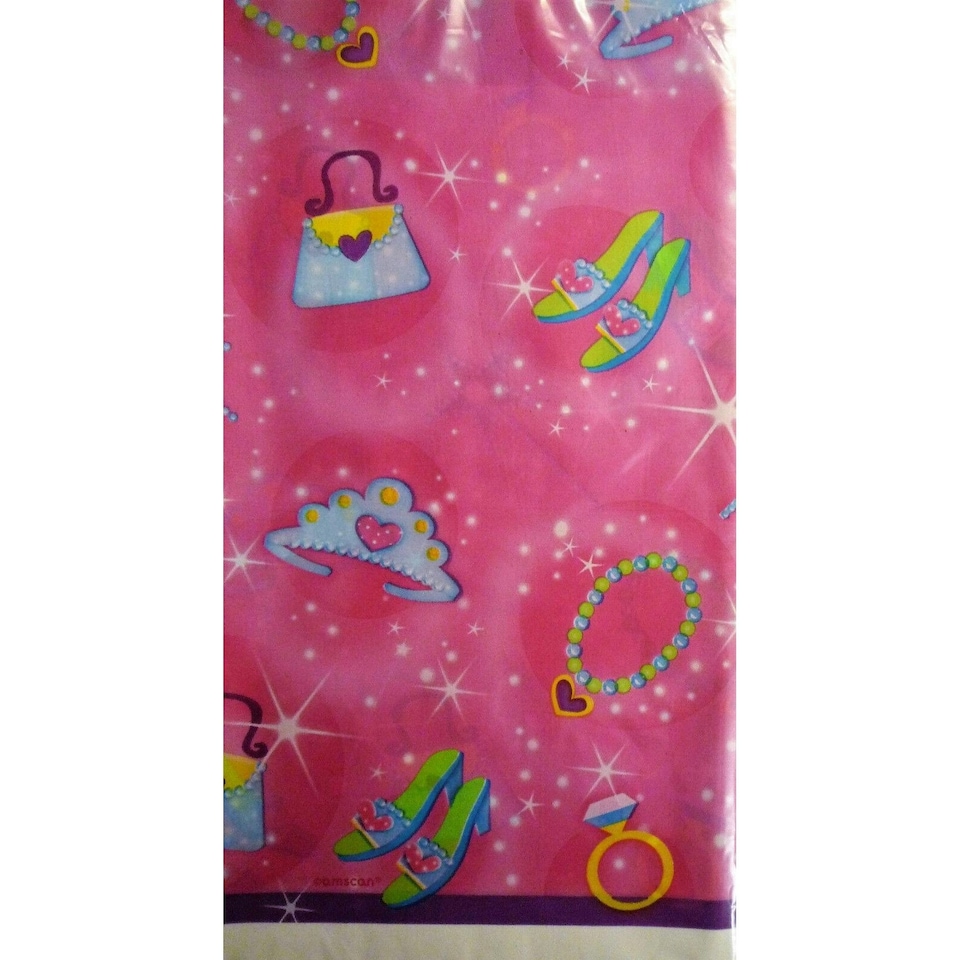 Amscan Plastic Princess Party Table Cover - Pink/Blue - One Size