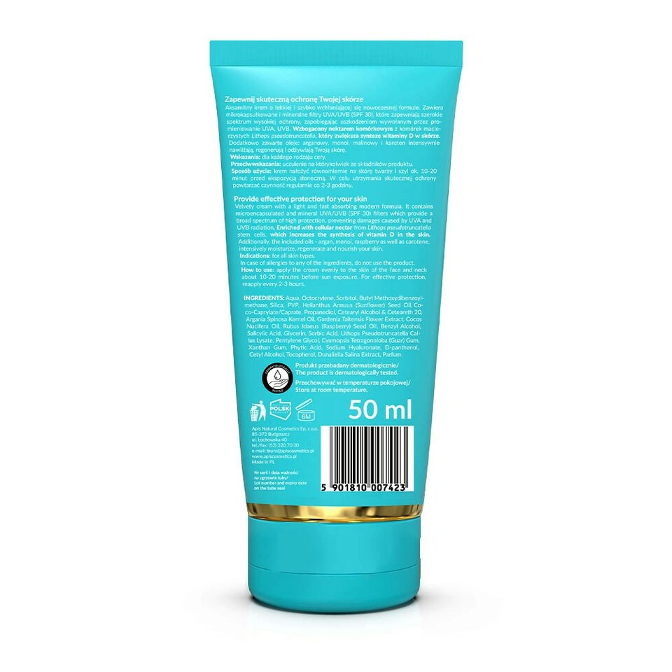 image 1 of Apis Hello Summer Waterproof SPF 30 Face Sunscreen with Cellular Nectar 50ml
