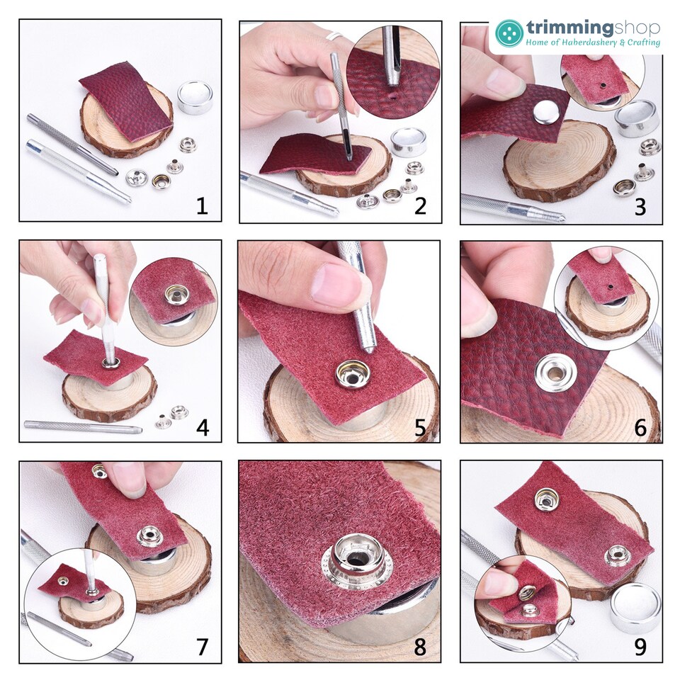 image 1 of 15mm Press Studs 4 Part No Sew Buttons, Durable & Lightweight - 100pcs