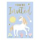 image 1 of Dainty Unicorn Invitations with Envelopes - Pack of 8