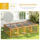 image 10 of PawHut Rabbit Hutch Cage, Wooden Outdoor Run with Openable Roof, Natural