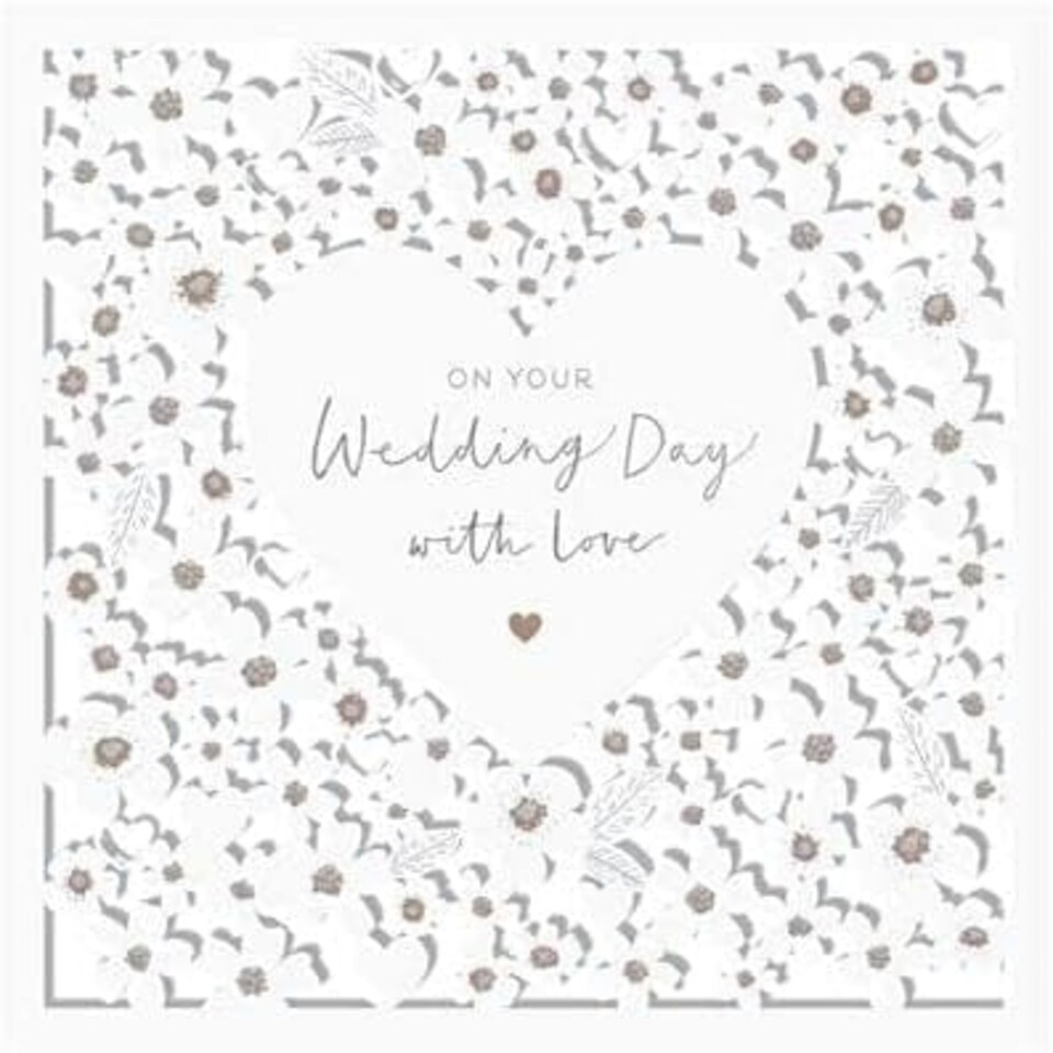 image 1 of Stunning Floral Laser Cut Design 'On Your Wedding Day Congratulations Card
