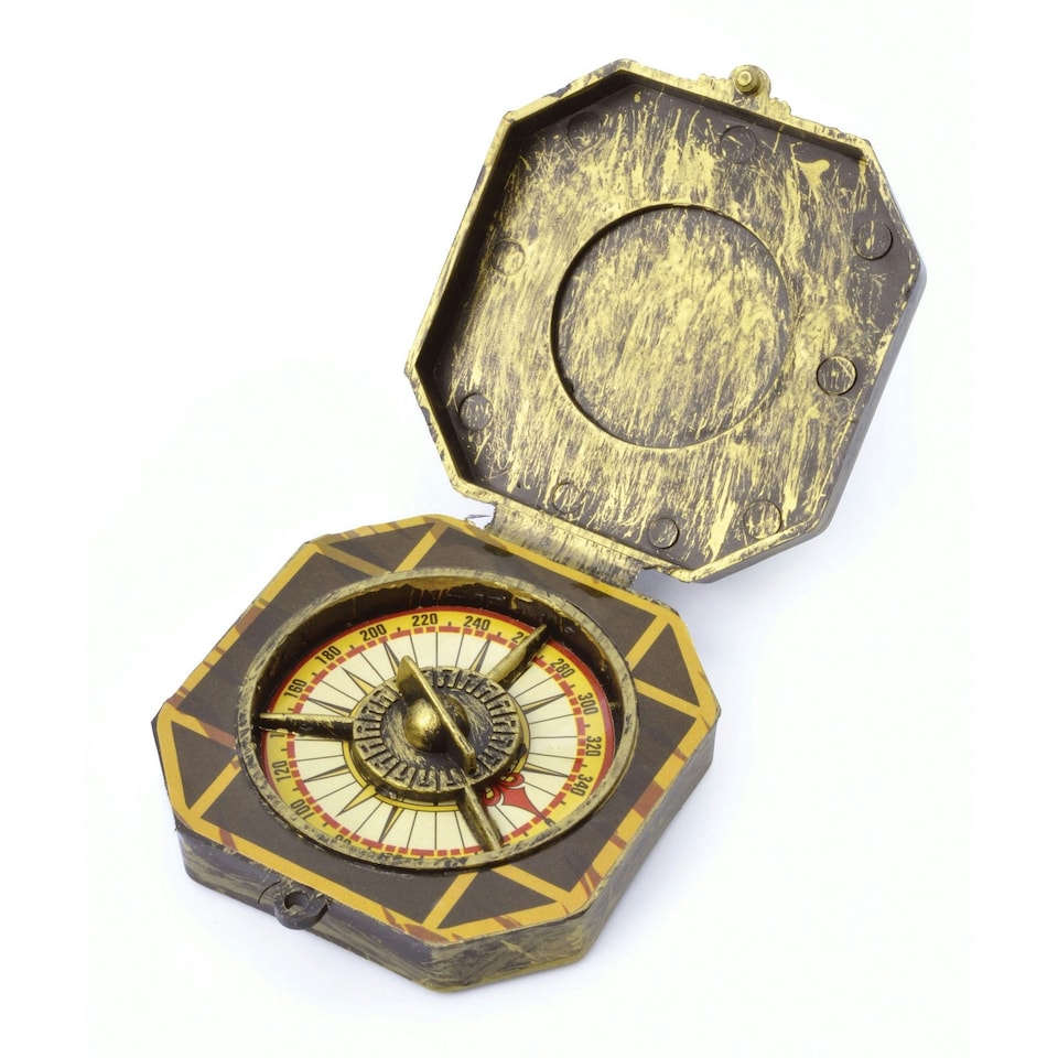 image 1 of Bristol Novelty Fake Pirate Compass - Brown/Gold - One Size One Size