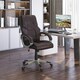 image 2 of HOMCOM Executive Office Chair Faux Leather Computer Desk Chair w/ Wheel Brown