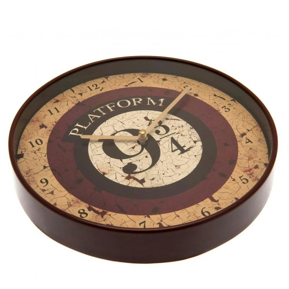 image 1 of Harry Potter Platform 9 3/4 Wall Clock - Beige/Burgundy - One Size