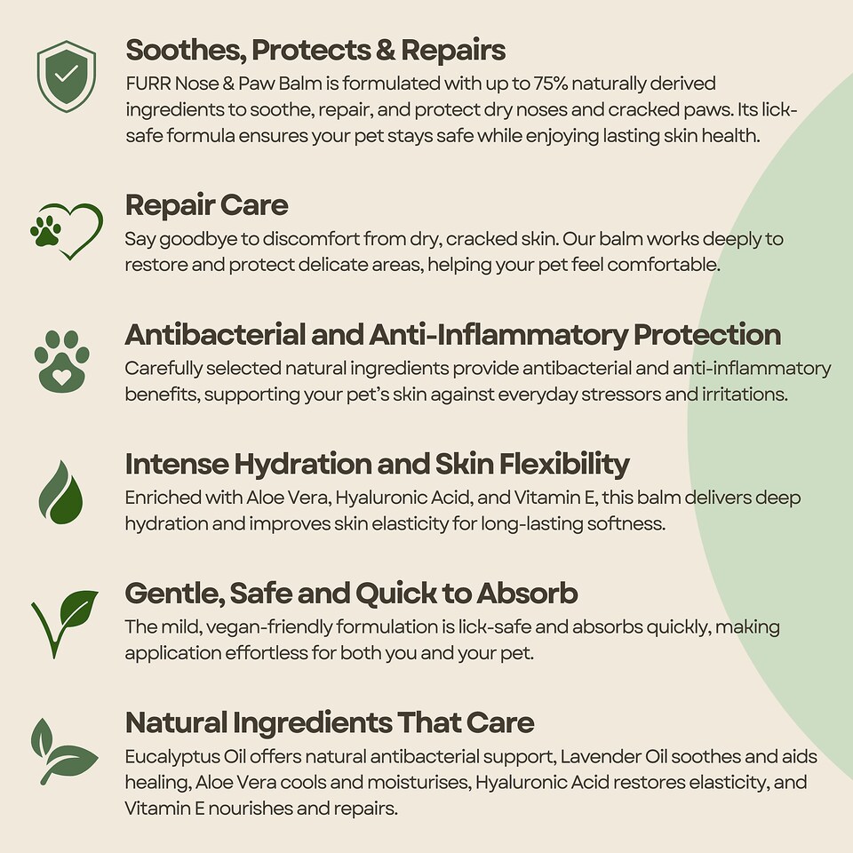 image 1 of FURR Paw & Nose Balm for Dogs 50ml, Lick-Safe, Natural Healing & Hydration for Dry Noses & Cracked Paws