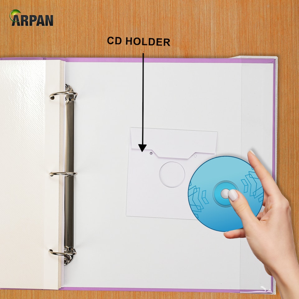 image 1 of ARPAN Extra-Large 3-Ring Binder Self Adhesive Photo Album – 20 Sheets / 40 Sides – Sticky Page Scrapbook Memory Album for Photos, Keepsakes & Special Occasions
