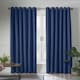 image 1 of Linen Look Blackout Ring Top Eyelet Curtains - 229cm x 229cm - Blue