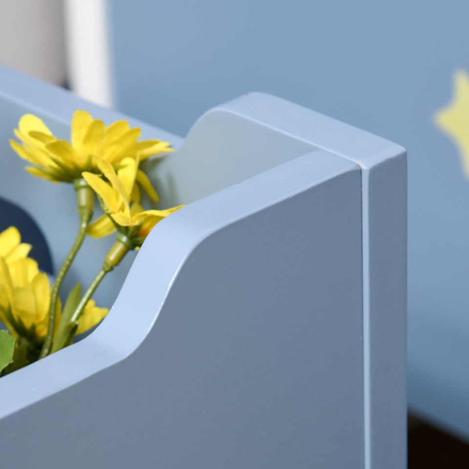 image 1 of HOMCOM Kids Wooden Toy Box Children Storage Chest Organiser Side Handle Blue