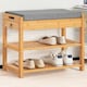 image 2 of Wooden Shoe Storage Bench With Hidden Drawer & Cushioned Seat Brown