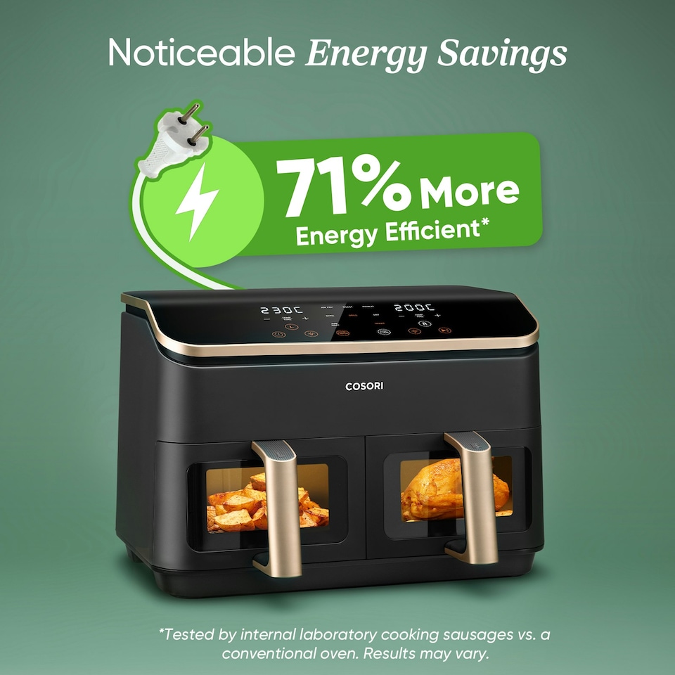 image 1 of Cosori Dual Basket 8.5 Litre Air Fryer - Golden