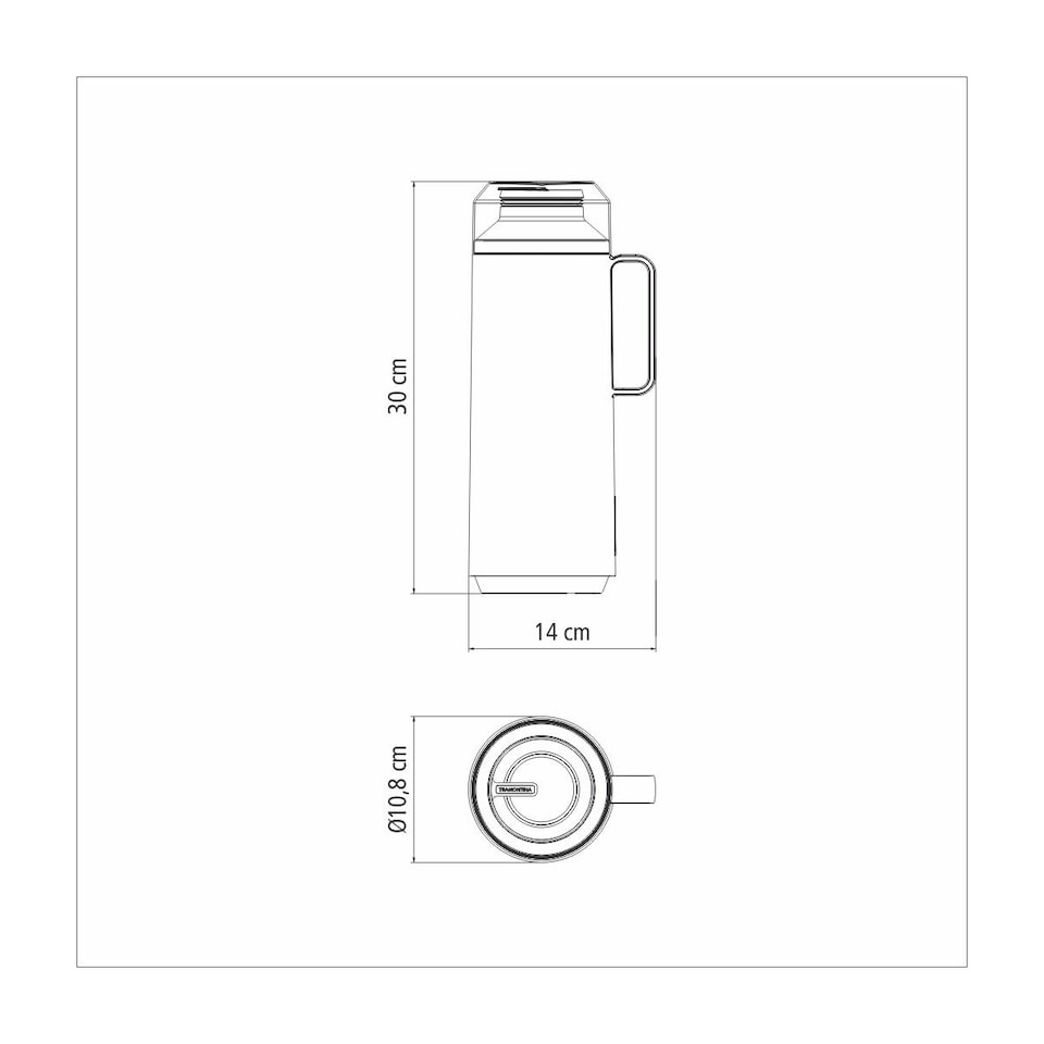 image 1 of Tramontina Thermal Flask with Cup Lid and Interior Glass Container (Red, 1.0l)