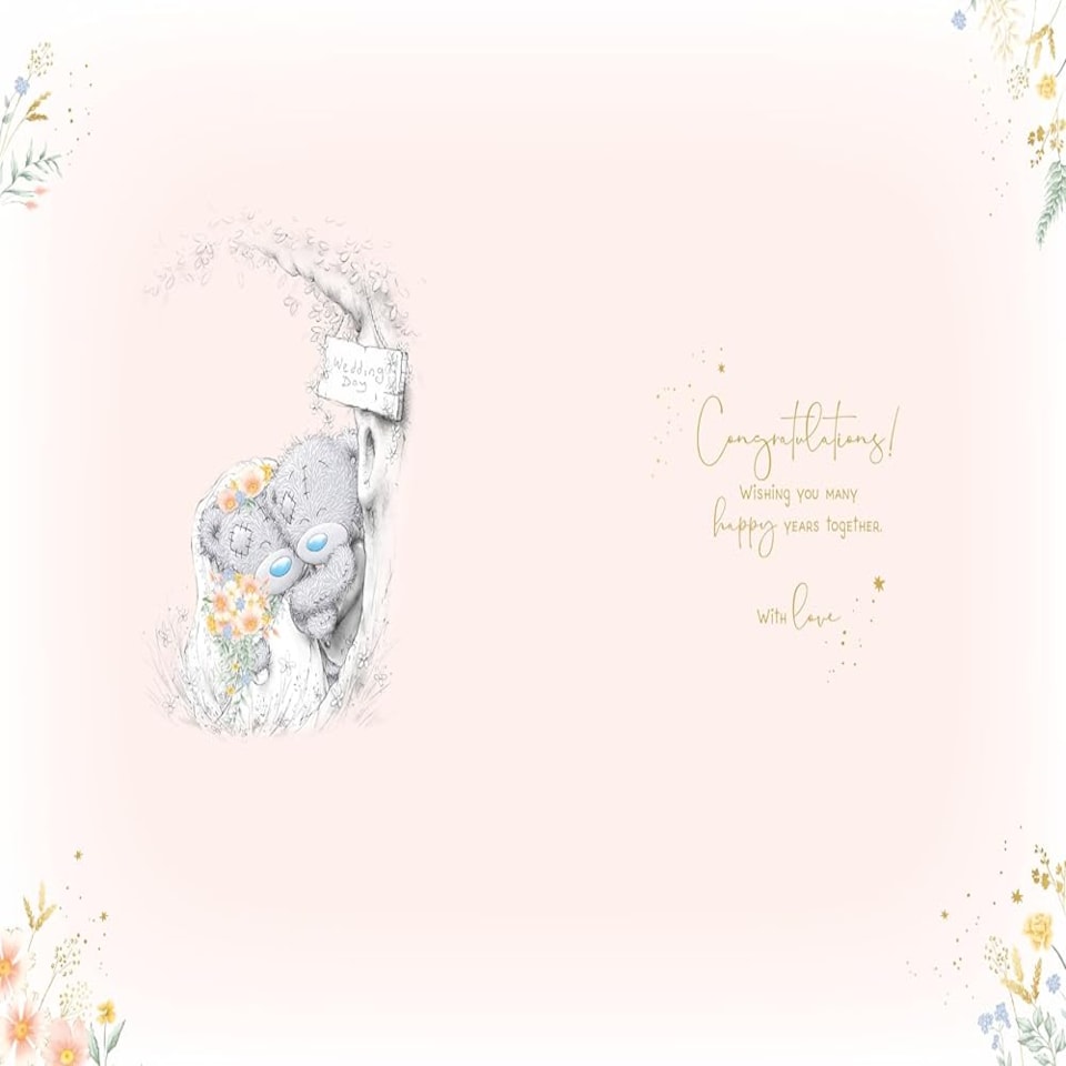 image 1 of Bear Bride And Groom Congratulations On Your Wedding Day Card