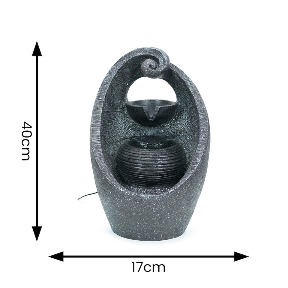 image 1 of ValueLights Swirl Outdoor Solar Decorative Water Fountain