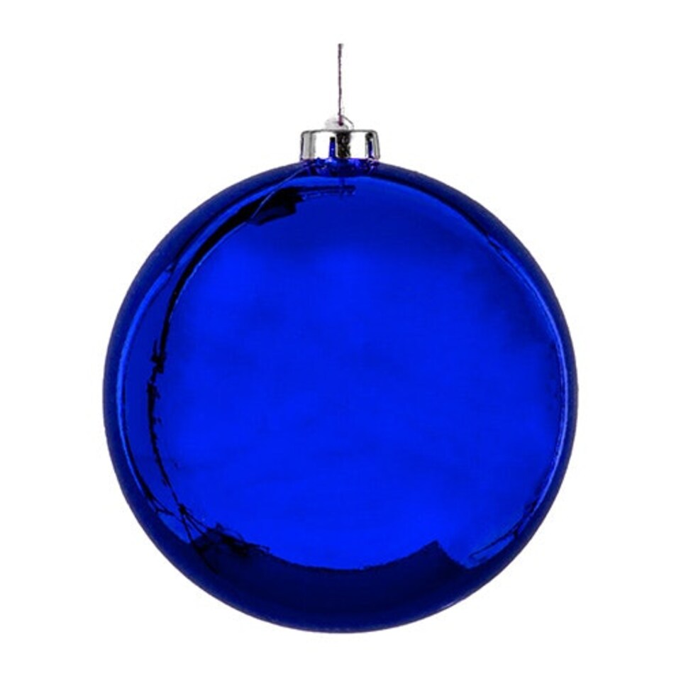 image 1 of Royal Blue Shiny Shatterproof Christmas Bauble 15cm
