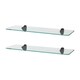 image 1 of Harbour Housewares Rounded Floating Glass Bathroom Shelves - 50cm - Clear/Black - Pack of 2 | Clear | Clear/Black