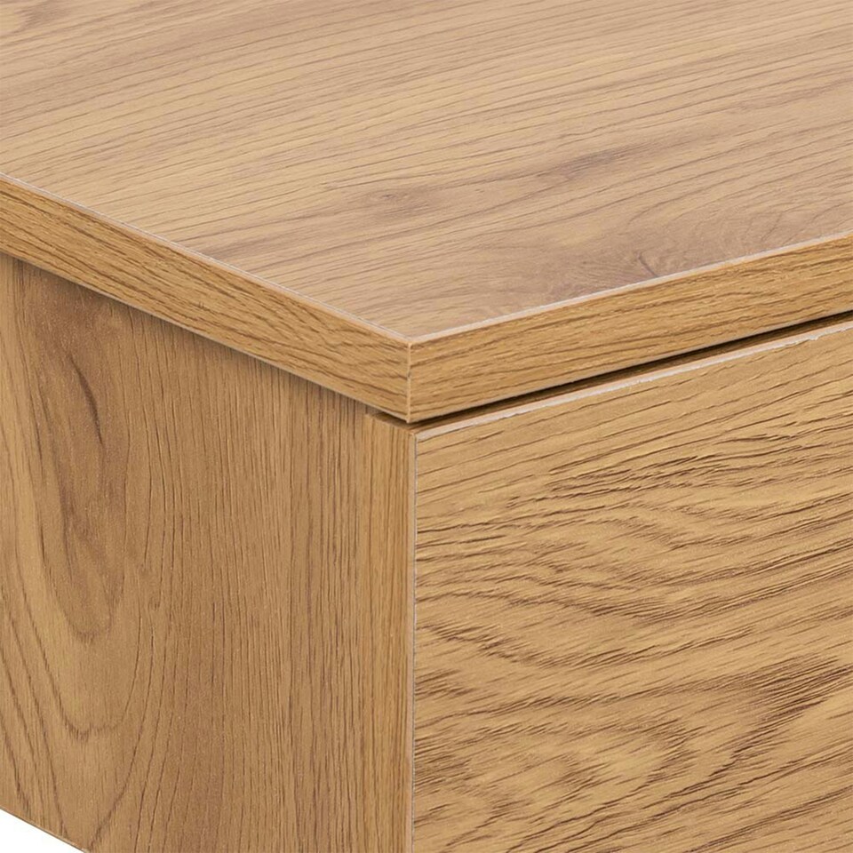 image 1 of Avignon Square Bedside Table with 1 Drawer in Oak