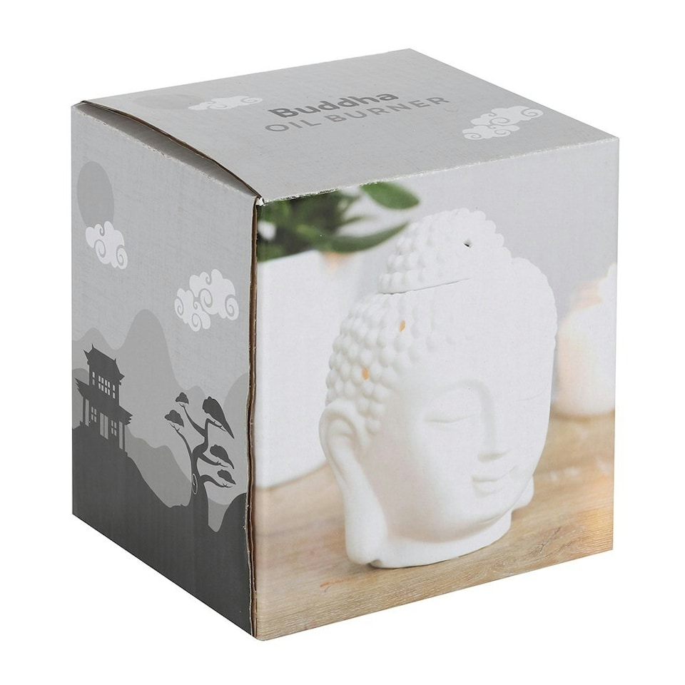 image 1 of White Buddha Head Oil Burner