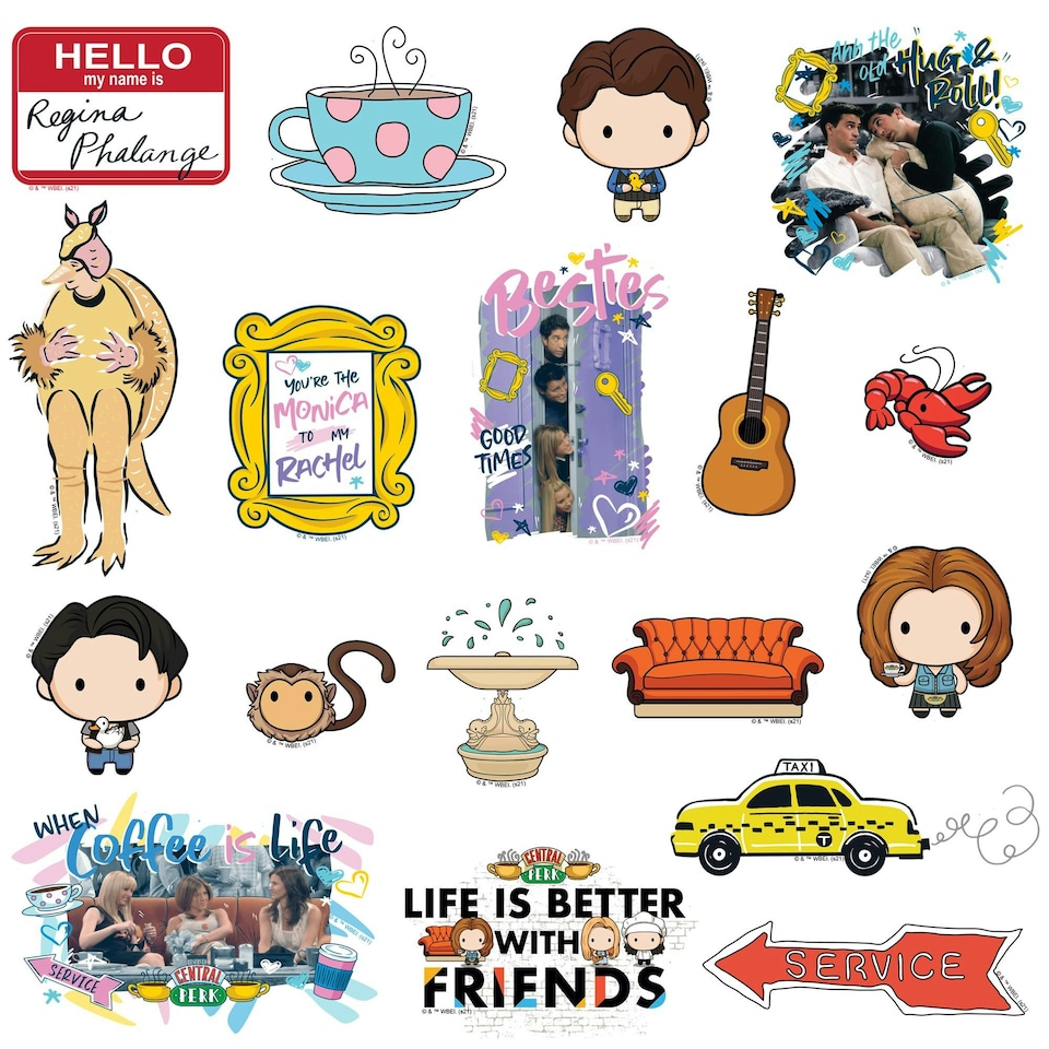 image 1 of Friends Deluxe Large Stickers (Pack of 100) - Multicoloured - One Size