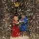 image 4 of 27cm Dual Power Light up Christmas Glitter Water Spinner Rustic Lantern Carol Singing Scene with LEDs