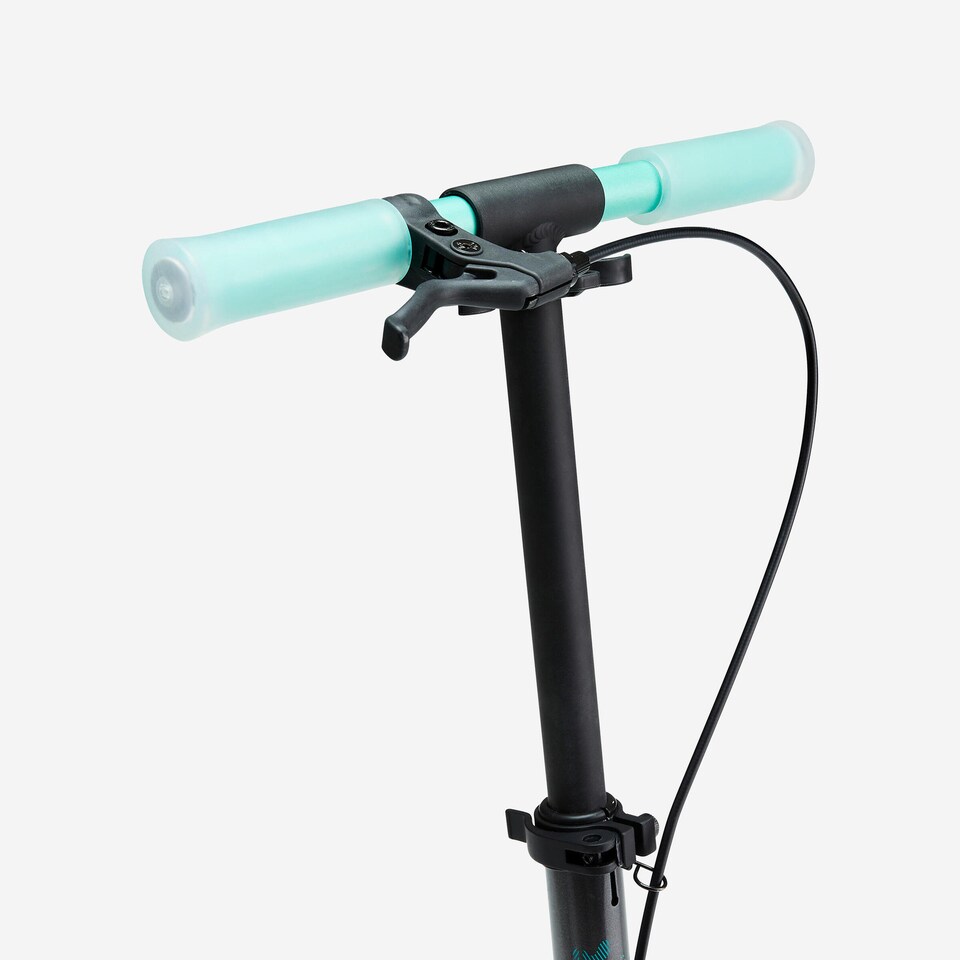 image 1 of Decathlon Kids' Scooter with Handlebar Brake and Suspension Mid 5 - Grey/Green
