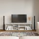 image 3 of Shelby Abstract Large Double Coffee Table With Storage Shelves TV Stand 160cm | Multi | White
