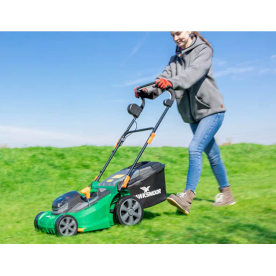 image 1 of Hawksmoor 36V Brushless Cordless Lawnmower 37cm 2 x 4.0Ah