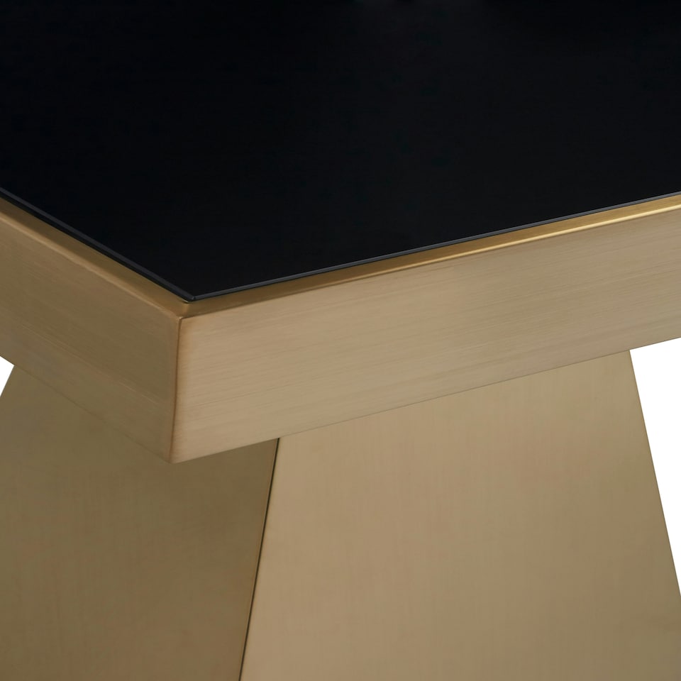 image 1 of Durable Design Square Gold Finish Side Table, Sleek Design Modern Side Table, Stylish Square Side Table Gold