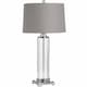 image 1 of Roma Table Lamp - Glass/Metal - L40 x W40 x H81 cm - Grey/Silver Silver