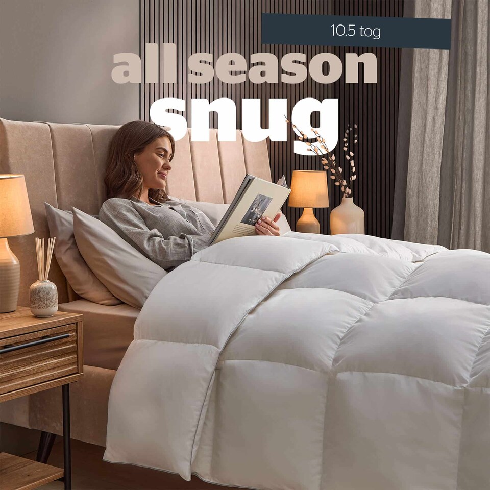 image 1 of Silentnight Goose Feather and Down 10.5 Tog Duvet | White | SuperKing