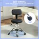 image 4 of HOMCOM Rolling Stool with Backrest, Wheels, Faux Leather Salon Chair Black